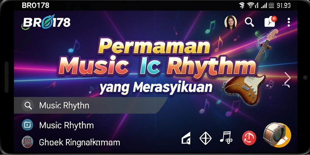 Tampilan antarmuka permainan Musik Rhythm yang menarik dan interaktif.