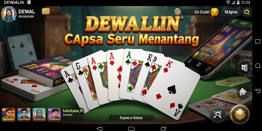 Tampilan antarmuka permainan Capsa DEWALIN yang menawan.