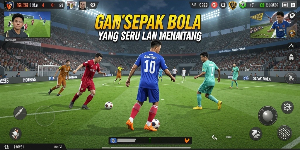 Tampilan antarmuka utama game Sepak Bola HOYE55.