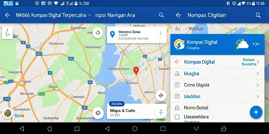 Antarmuka aplikasi Kompas Digital NK666 yang user-friendly.