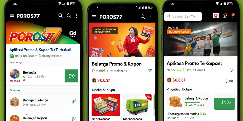 Antarmuka POROS77 menampilkan berbagai promo dan kupon menarik.
