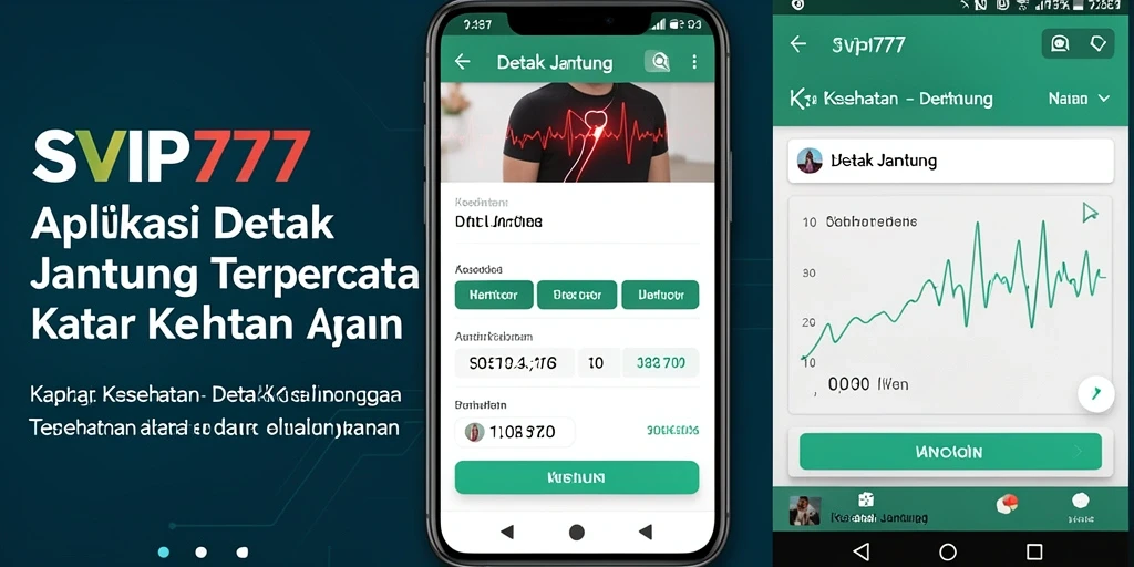 Tampilan antarmuka pengguna aplikasi Detak Jantung SVIP777.